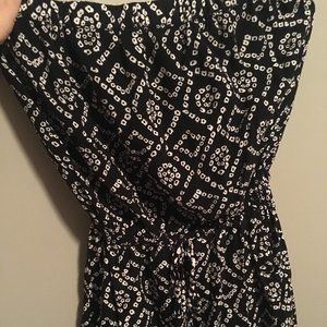 Angie Black Off White Bohemian Strapless Romper Size Small